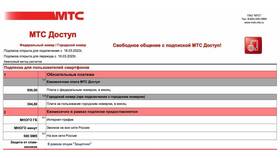 Стоимость тарифа МТС 