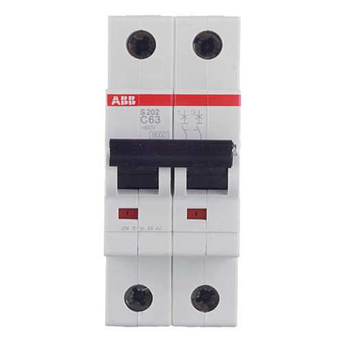 Выключатель автоматический модульный ABB S202, 2п, С, 63 А, 6 кА в Домовой