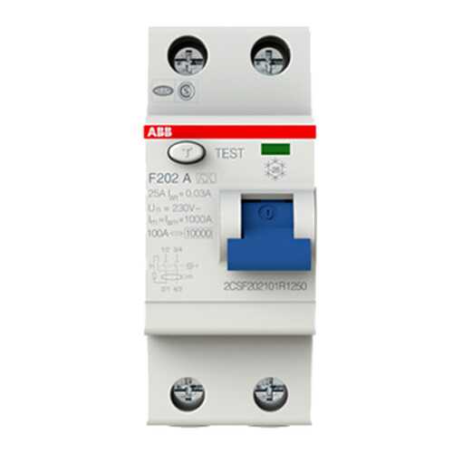 Выключатель дифференциального тока (УЗО) ABB F202, 2п, 25 А, 30 мА, тип A в Домовой