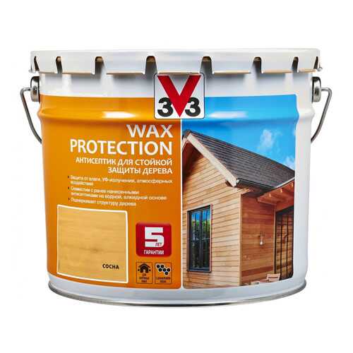Пропитка для дерева V33 Wax Protection 9 л сосна в Домовой