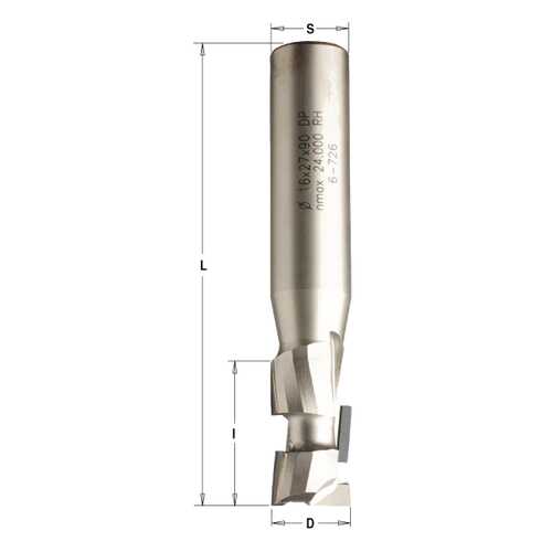 Фреза пазовая DP 12x12x40 d=12 I=27 L=75 Z=1+1 RH 140.120.61 в Домовой