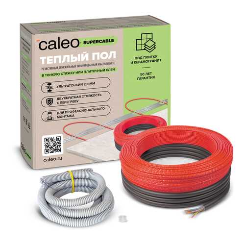 Нагревательная секция для теплого пола CALEO SUPERCABLE 18W-80, 7.2-11.0 м2 в Домовой